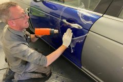 Jaguar XJ Passenger Door Being Wrapped