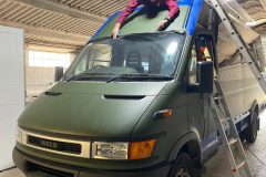 Upper front section being wrapped