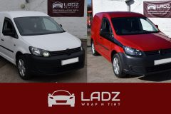 VW Caddy wrap before and after picture