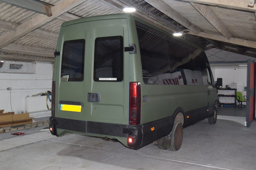 Iveco camper conversion vinyl wrap and window tinting
