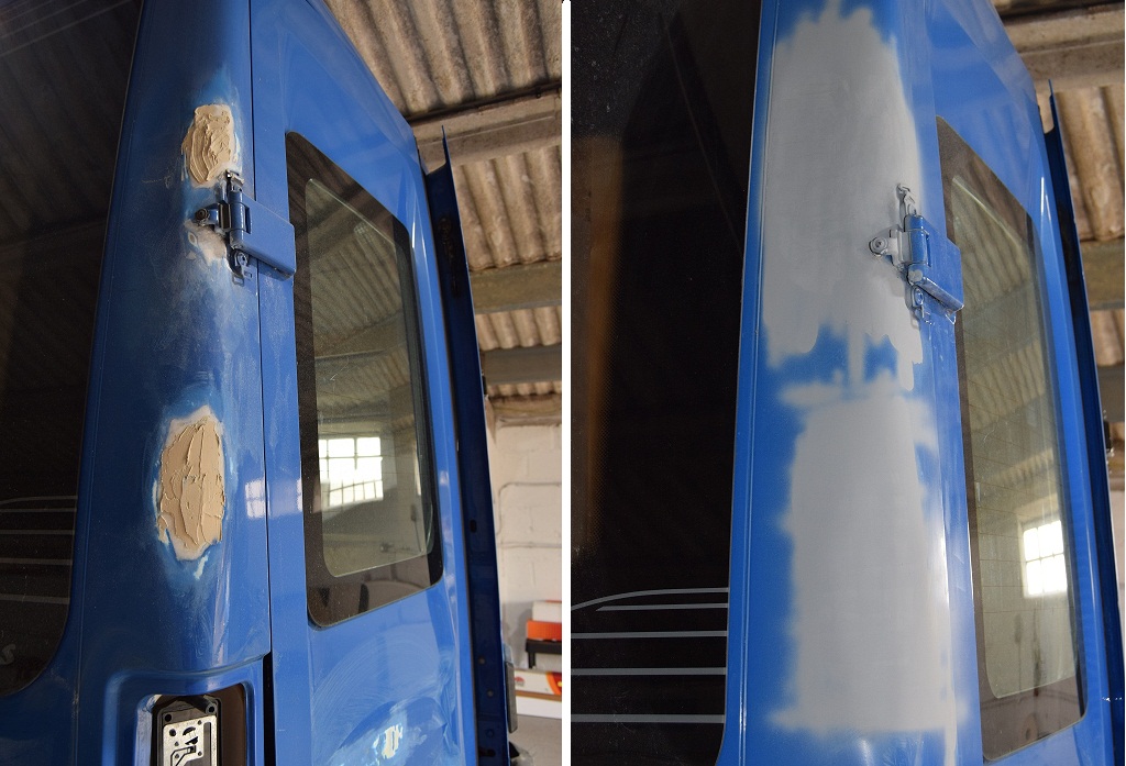 Iveco rear door pillar repair before and after