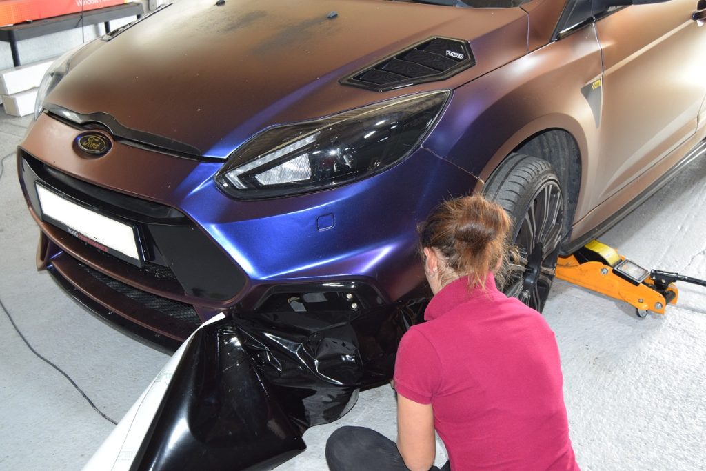 Ford Focus Front Bumper Being Wrapped 2