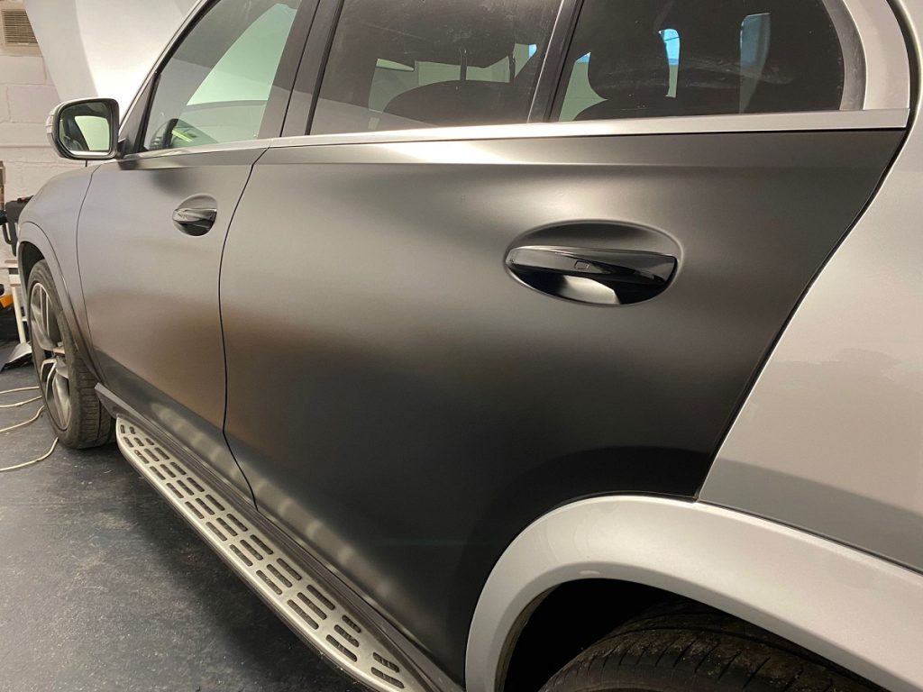 Mercedes GLE 400 AMG Line nearside wing and passenger doors completed