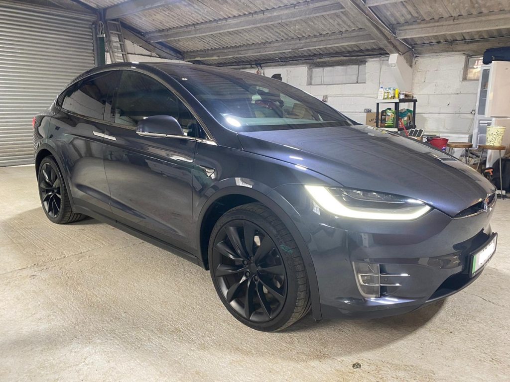 Tesla Model X SUV before dechrome